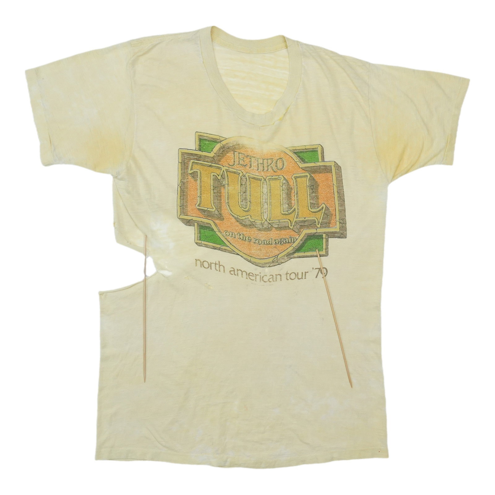 Vintage 1979 Jethro Tull Tour T Shirt Tan Cotton (1 of 9)