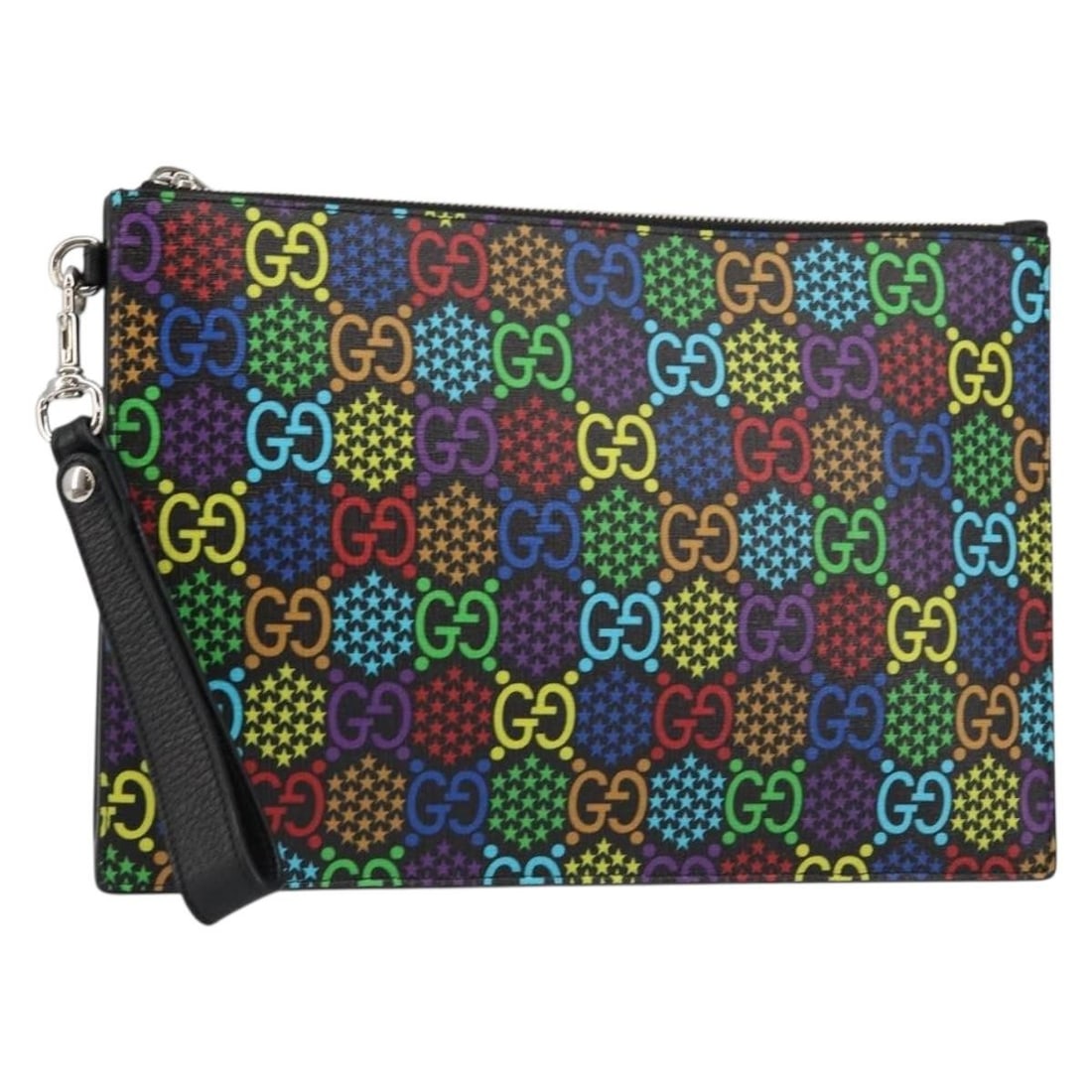 Gucci 601087 GG Psychedelic PVC clutch in multicolor silver (1 of 18)