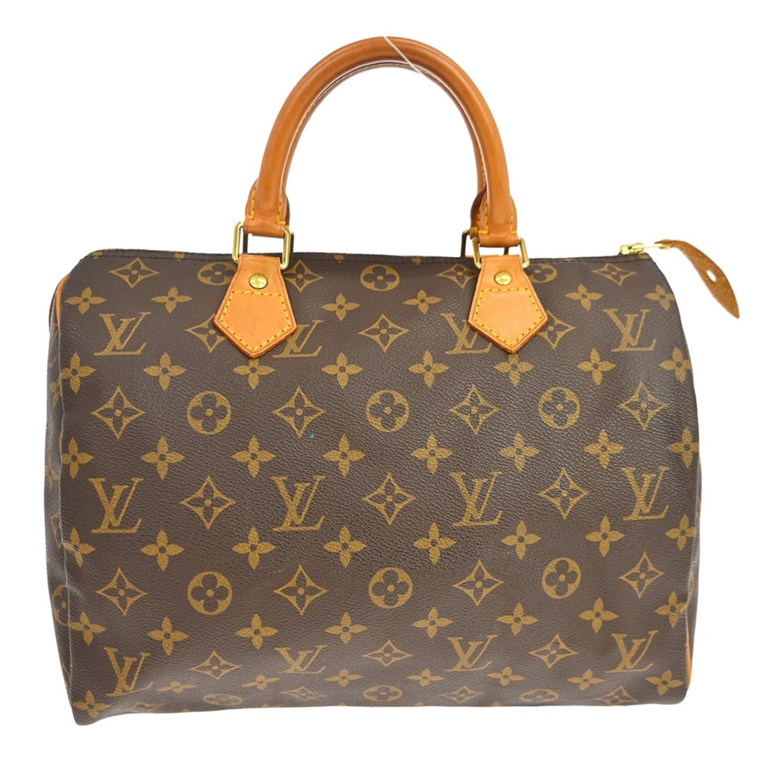 Louis Vuitton Speedy 30 Monogram Canvas Satchel M41526: Louis Vuitton Speedy 30 Monogram Canvas Satchel M41526 Vintage Louis Vuitton Speedy 30 handbag in brown monogram canvas with leather double handles and a zip closure. This satchel-style top handle bag