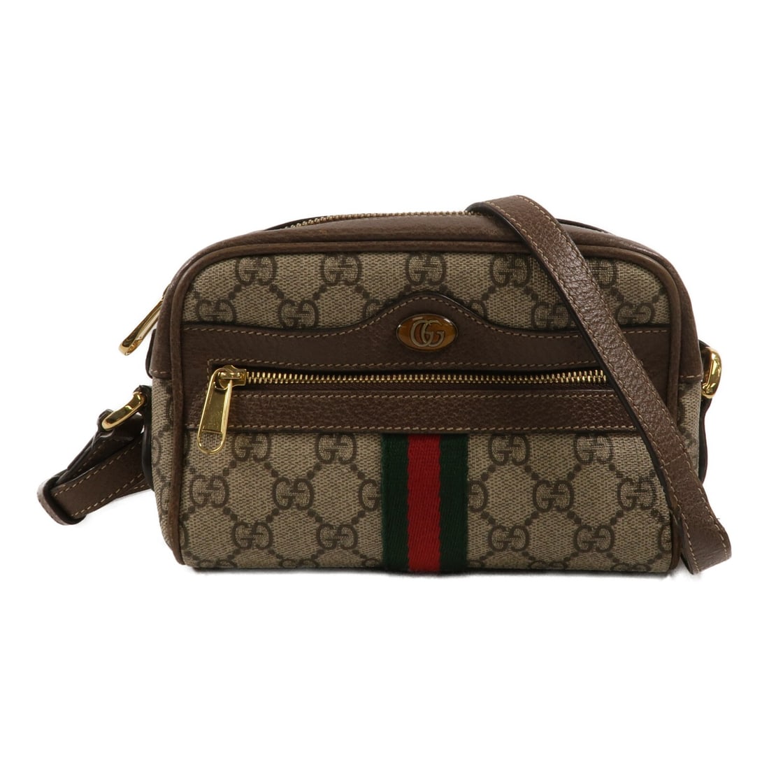 GUCCI Ophidia Mini Shoulder Bag Brown Coated Canvas GHW (1 of 18)