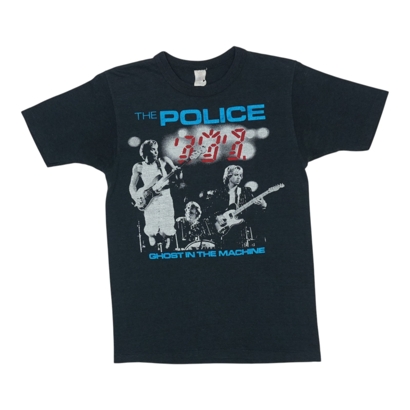 Vintage 1981 Tour Shirt The Police Ghost In The Machine Black 50/50 Poly Cotton: Vintage 1981 Tour Shirt The Police Ghost In The Machine Black 50/50 Poly Cotton This is an original vintage 1981 The Police Ghost In The Machine Tour shirt, featuring both front and back graphics. The