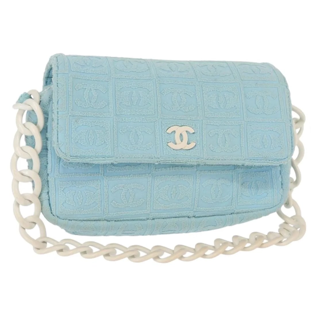 Chanel Resin Camera Flap Bag with Terry Cloth in Blue (1 of 18)