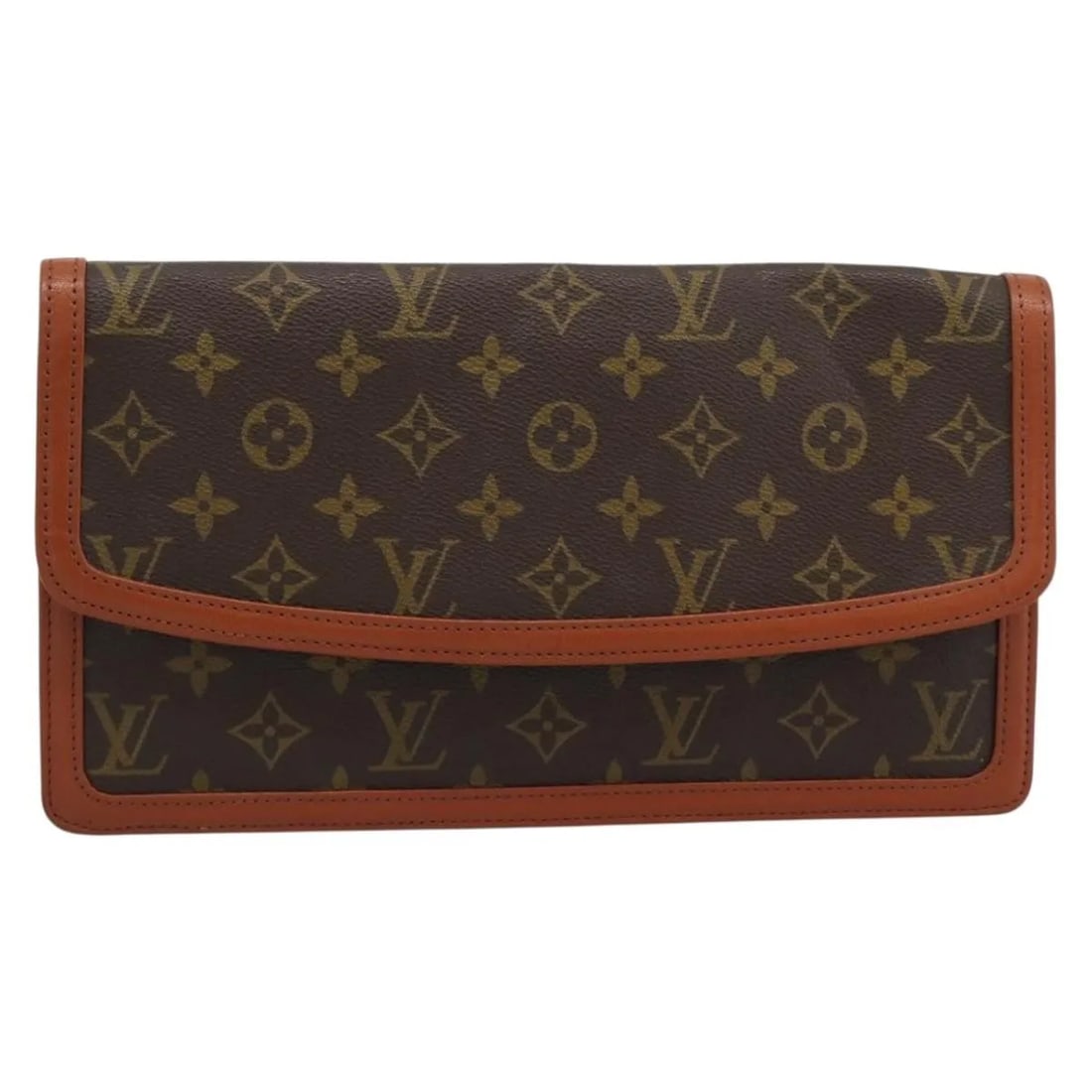 Louis Vuitton Dame Pochette Brown Canvas Clutch Bag: Louis Vuitton Dame Pochette Brown Canvas Clutch Bag Louis Vuitton Dame Pochette in brown monogram canvas. This women's bag is made in France and is presented in good condition, showing light wear to t