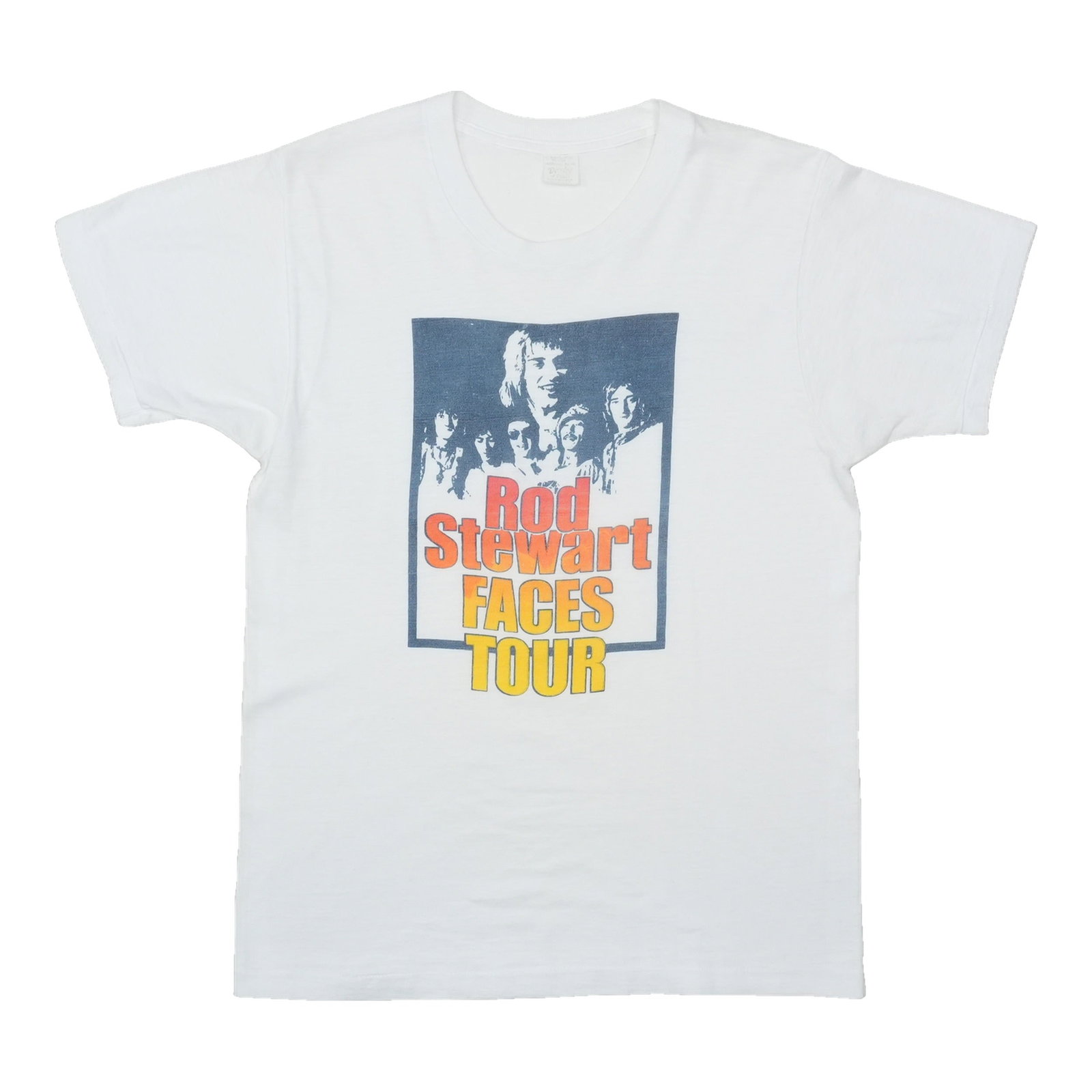 Vintage 1975 Rod Stewart Faces White Cotton Tour T Shirt (1 of 4)