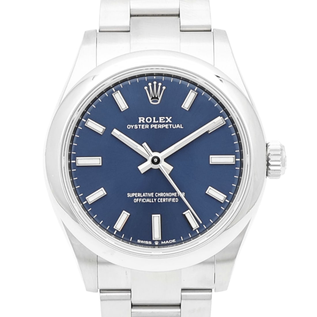 Rolex Oyster Perpetual 277200 Blue Stainless Steel Automatic Wristwatch: Rolex Oyster Perpetual 277200 Blue Stainless Steel Automatic Wristwatch This ROLEX Oyster Perpetual Automatic Watch 277200 features a stainless steel case and band with a striking blue dial. Designed 