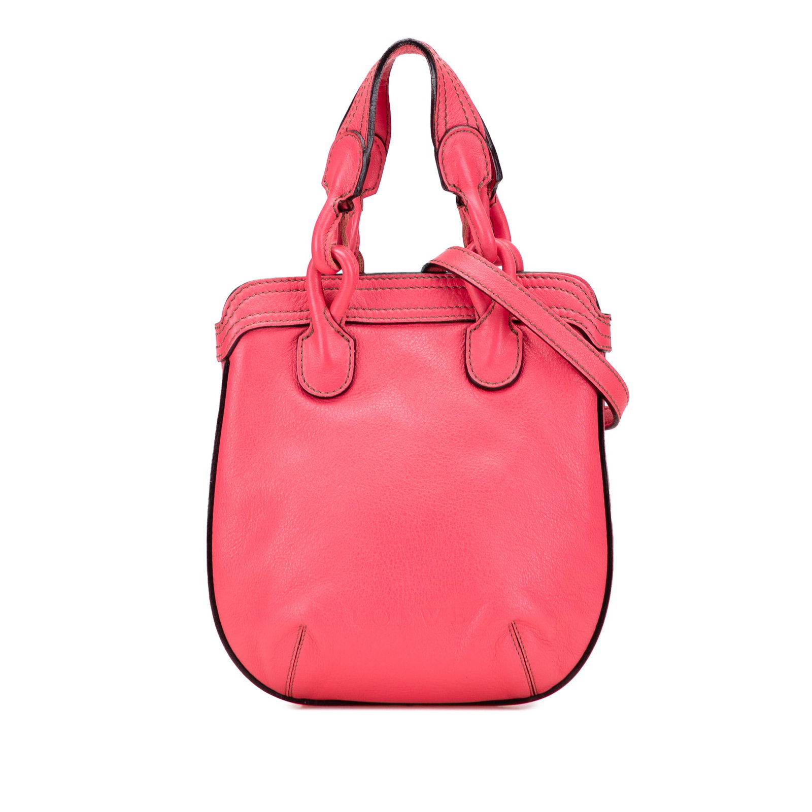 LOEWE Leather Fiesta Satchel Pink Bag with Magnetic Closure: LOEWE Leather Fiesta Satchel Pink Bag with Magnetic Closure Introducing the LOEWE Leather Fiesta Satchel, a stylish accessory crafted from high-quality leather. This satchel is designed with a body th