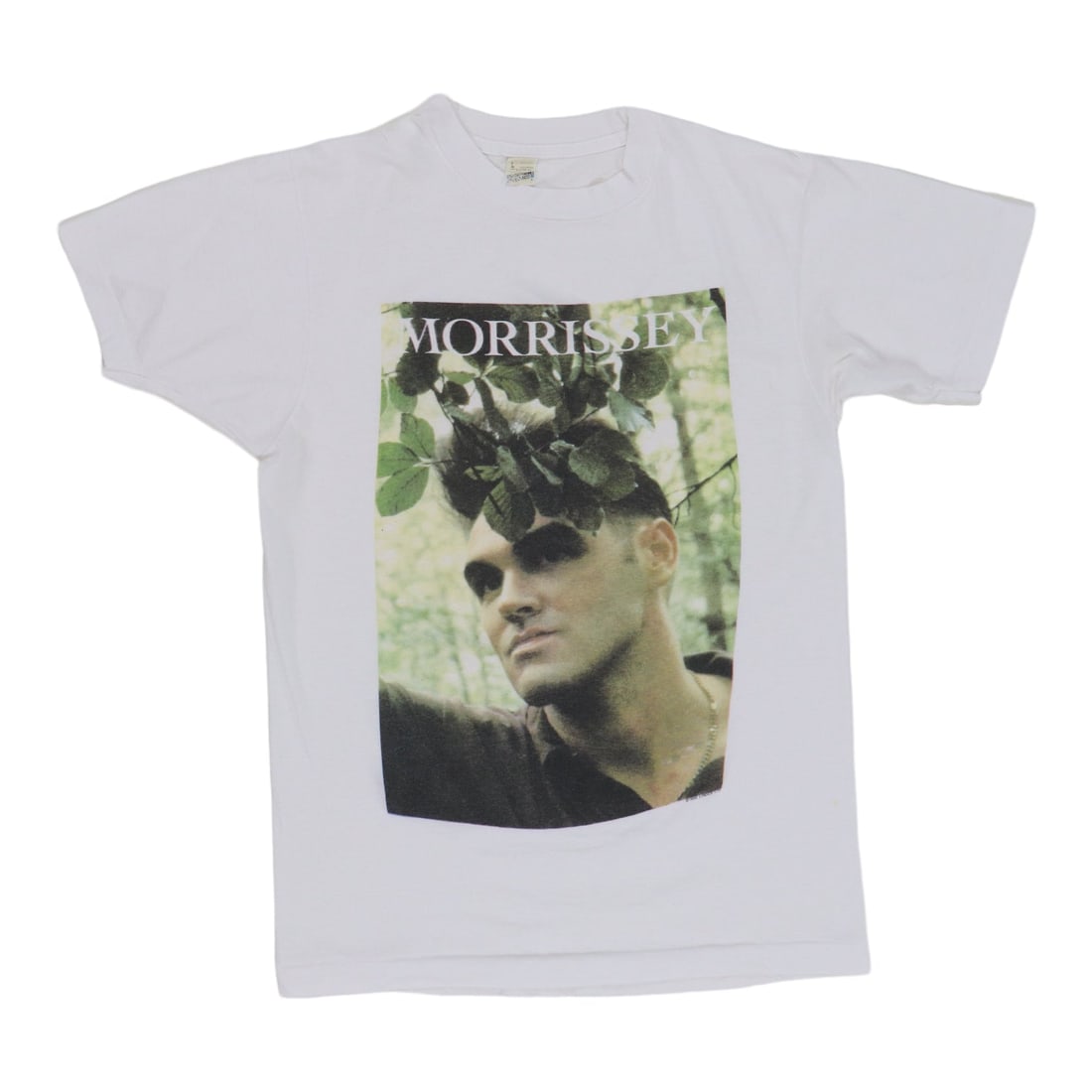 Vintage 1992 Morrissey White Cotton Band T Shirt Size Large: Vintage 1992 Morrissey White Cotton Band T Shirt Size Large This is an original vintage Morrissey shirt from 1992. The shirt is made from 100% cotton and features a white color with no graphics on the