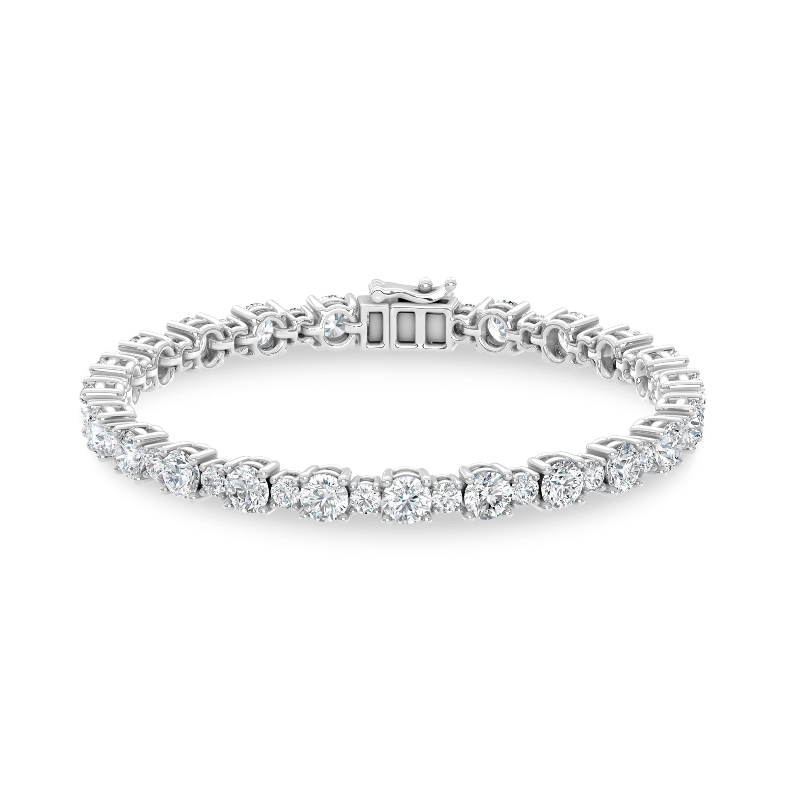 14K White Gold Lab Grown Diamond 9 1/3 Ct.Tw. Fancy Bracelet: 14K White Gold Lab Grown Diamond 9 1/3 Ct.Tw. Fancy Bracelet Designed in polished 14K White Gold, this fashion bracelet features lab grown diamonds totaling 9 1/3 Ct.Tw., offering refined elegance and