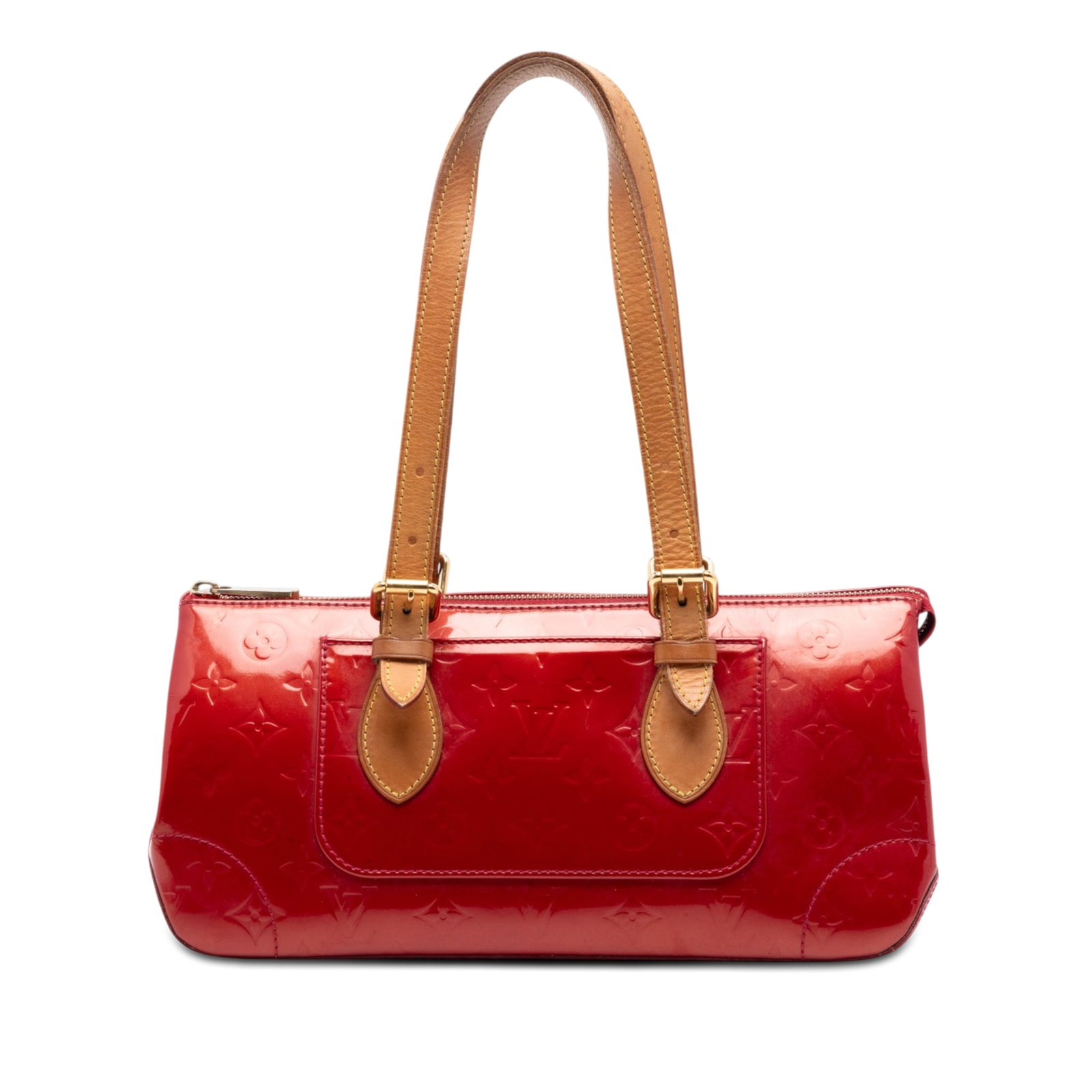 Louis Vuitton Rosewood Avenue Monogram Vernis leather shoulder bag: Louis Vuitton Rosewood Avenue Monogram Vernis leather shoulder bag Louis Vuitton Monogram Vernis Rosewood Avenue shoulder bag in red leather with flat vachetta leather shoulder straps, a top zip closu