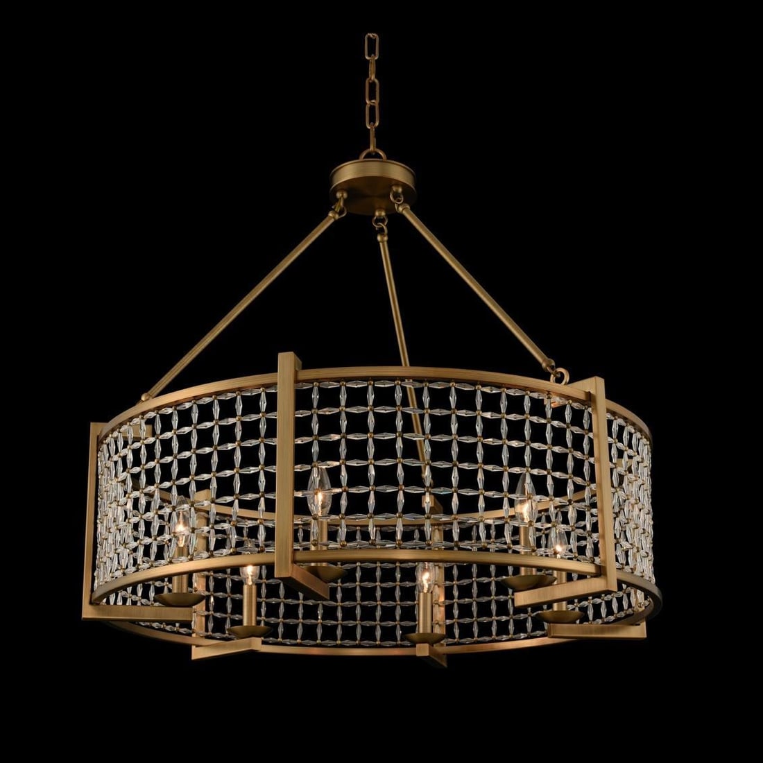 Kalco Verona 31 Inch Art Deco Pendant Light with Crystal Accents (1 of 1)