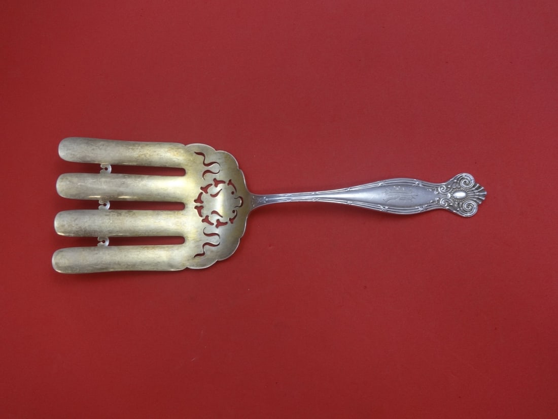 Towle Empire Sterling Silver Gold Washed Asparagus Fork 9.5 inches: Towle Empire Sterling Silver Gold Washed Asparagus Fork 9.5 inches This exquisite asparagus fork from the Empire pattern by Towle is crafted from high-quality sterling silver and features a beautiful 