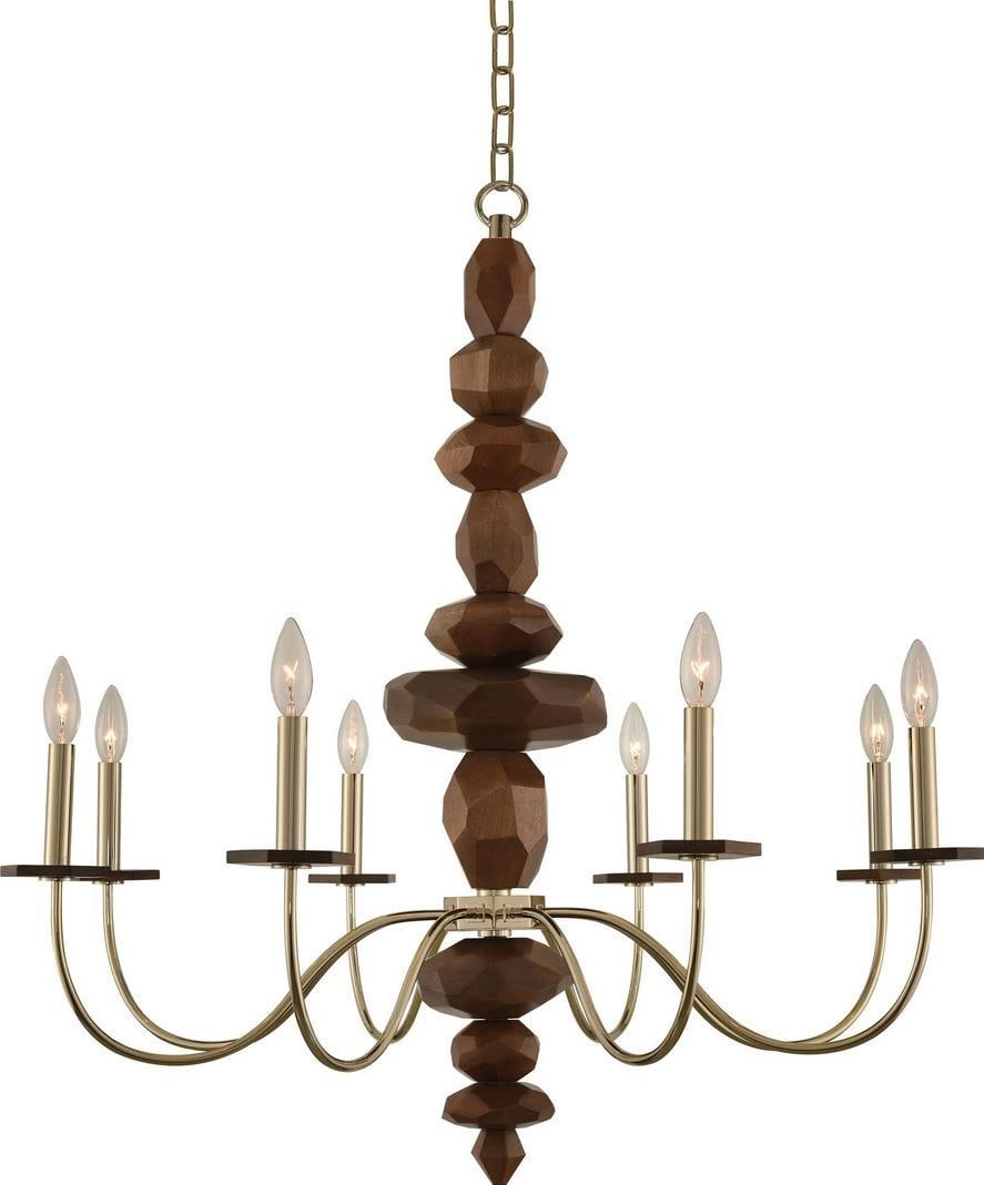 Kalco Lassen Organic Modern 8-Light Chandelier Champagne Gold (1 of 1)
