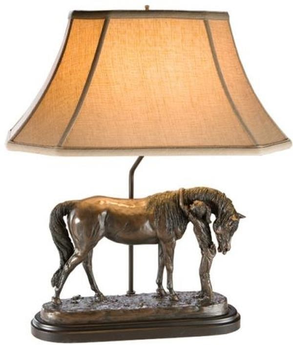 Equestrian Lodge Style Lamp Little Girl and Horse 3-Way Switch (1 of 1)