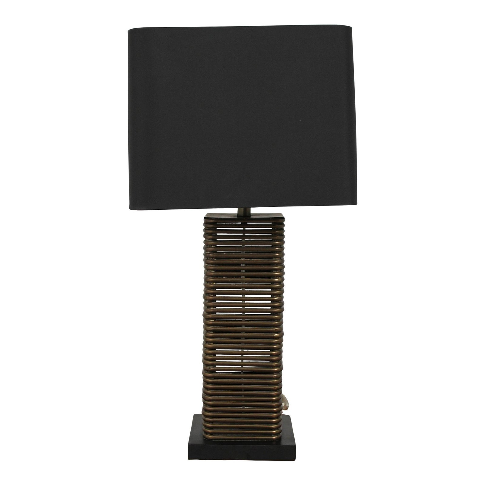 Modernist Copper Table Lamp with Black Shade 30 Years Old (1 of 5)
