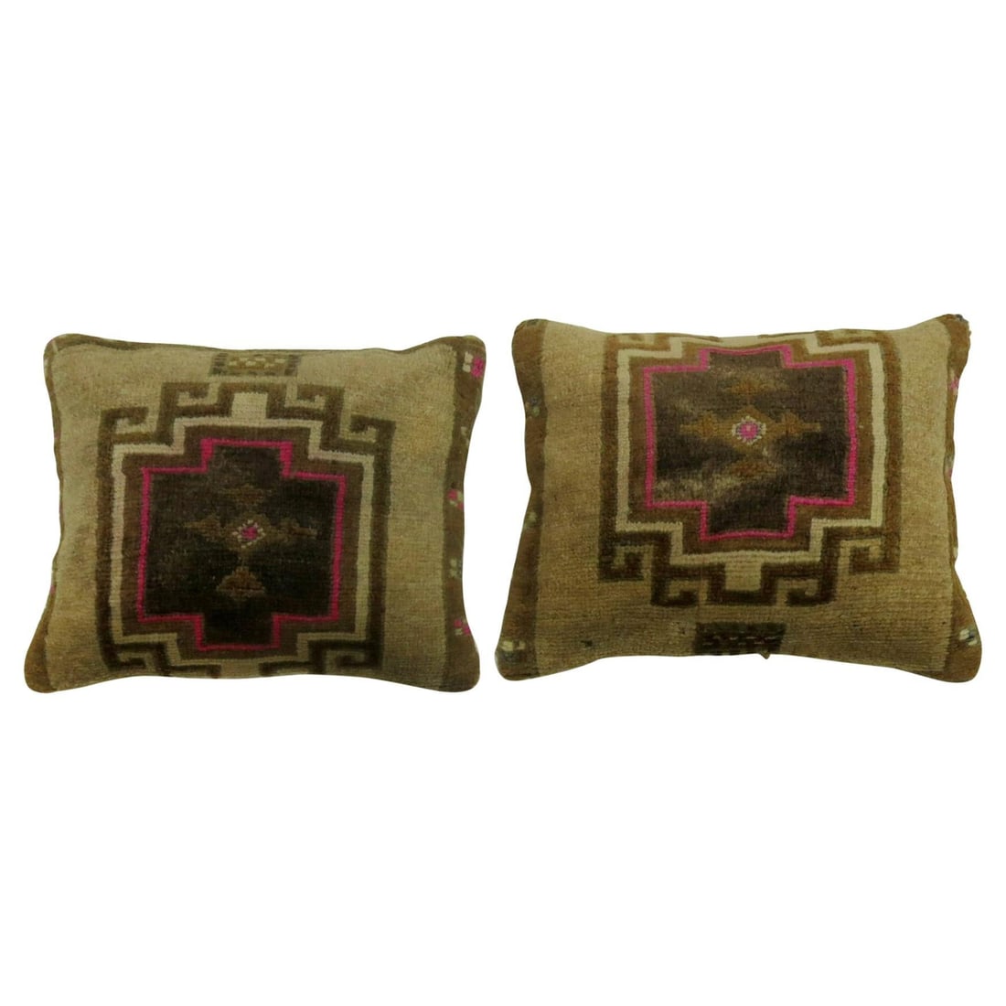 Set of 2 Turkish Rug Pillows Pink Accents 16 x 20 in (1 of 5)