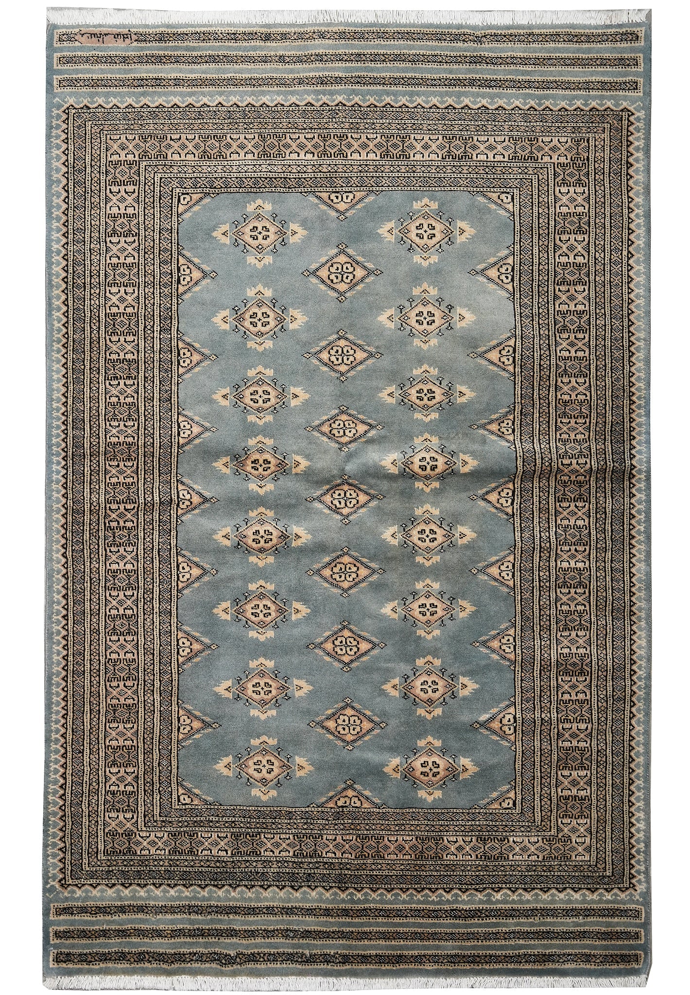 4 x 6 Hand Knotted Jaldar Bkara Rug Slate Blue (1 of 13)