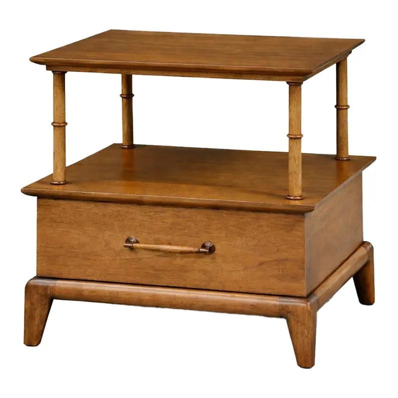 Mid Century Walnut Bedside Table with Drawer by Henredon (1 of 7)