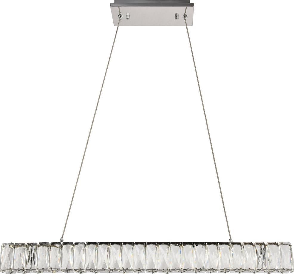 Monroe Collection Chrome Crystal Pendant Light Adjustable Height UL-Listed (1 of 1)