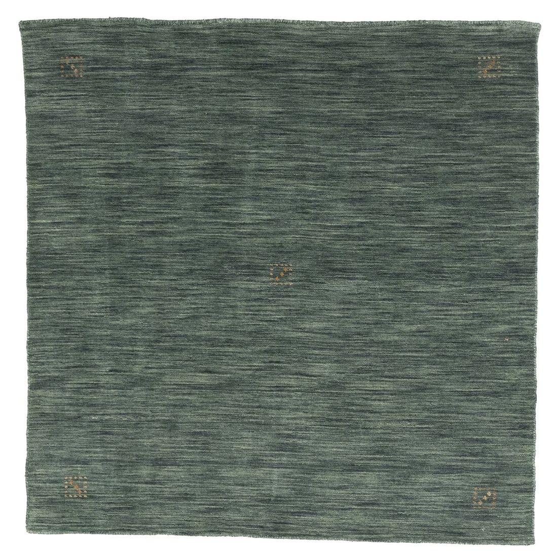 Hand-Loomed Wool Square Rug 5x5 ft Modern Tribal Green Accent: Hand-Loomed Wool Square Rug 5x5 ft Modern Tribal Green Accent This hand-loomed oriental rug features a modern tribal design in a small, square format, ideal for bedrooms, entryways, or home offices. M