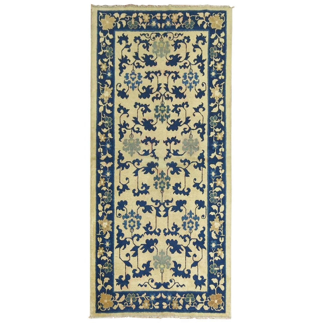 Early 20th Century Tibetan Wool Hand Knotted Chinese Throw Rug (1 of 8)