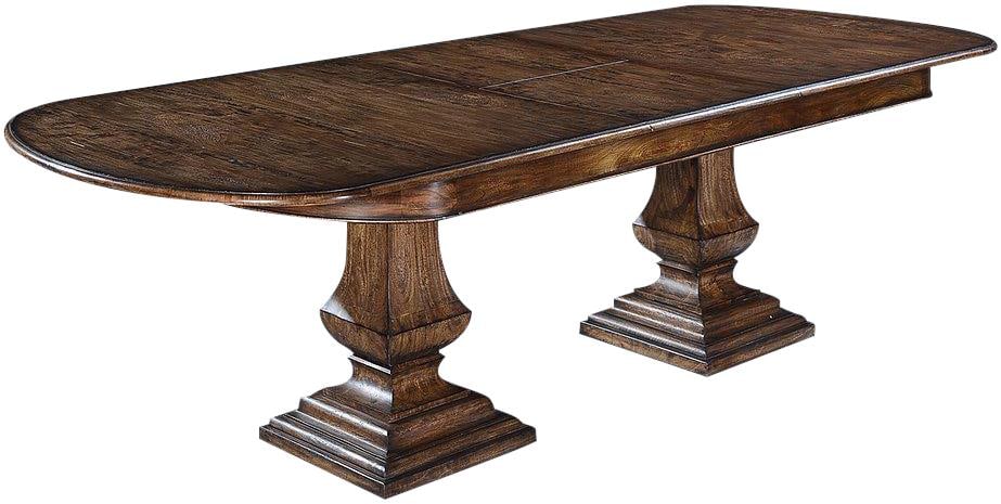 Rustic Pecan Butterfly Leaf Oval Dining Table Tuscan Style 84 In (1 of 8)