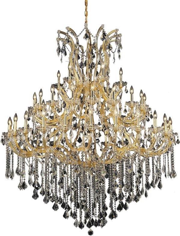Elegant Lighting Grand Maria Theresa Bowl Chandelier Rococo Style Golden Teak Smoky Crystal (1 of 1)