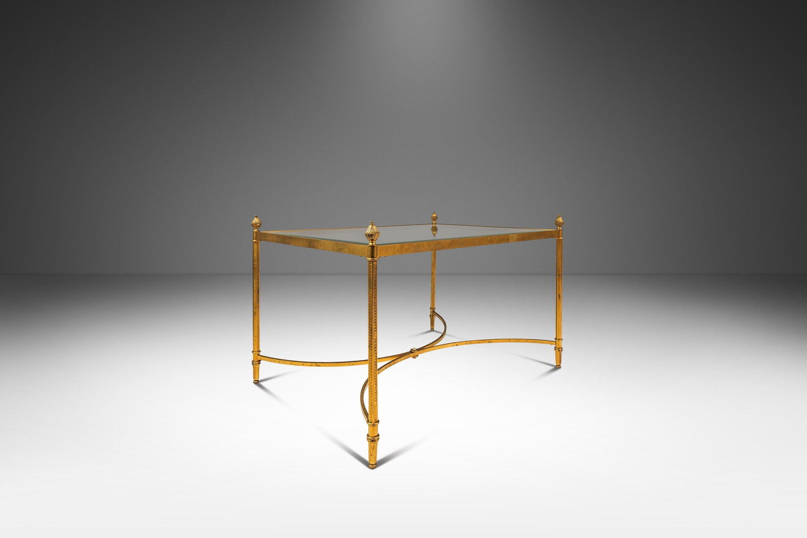 1970s Maison Bagues Inspired Brass and Glass End Table Coffee Table (1 of 10)