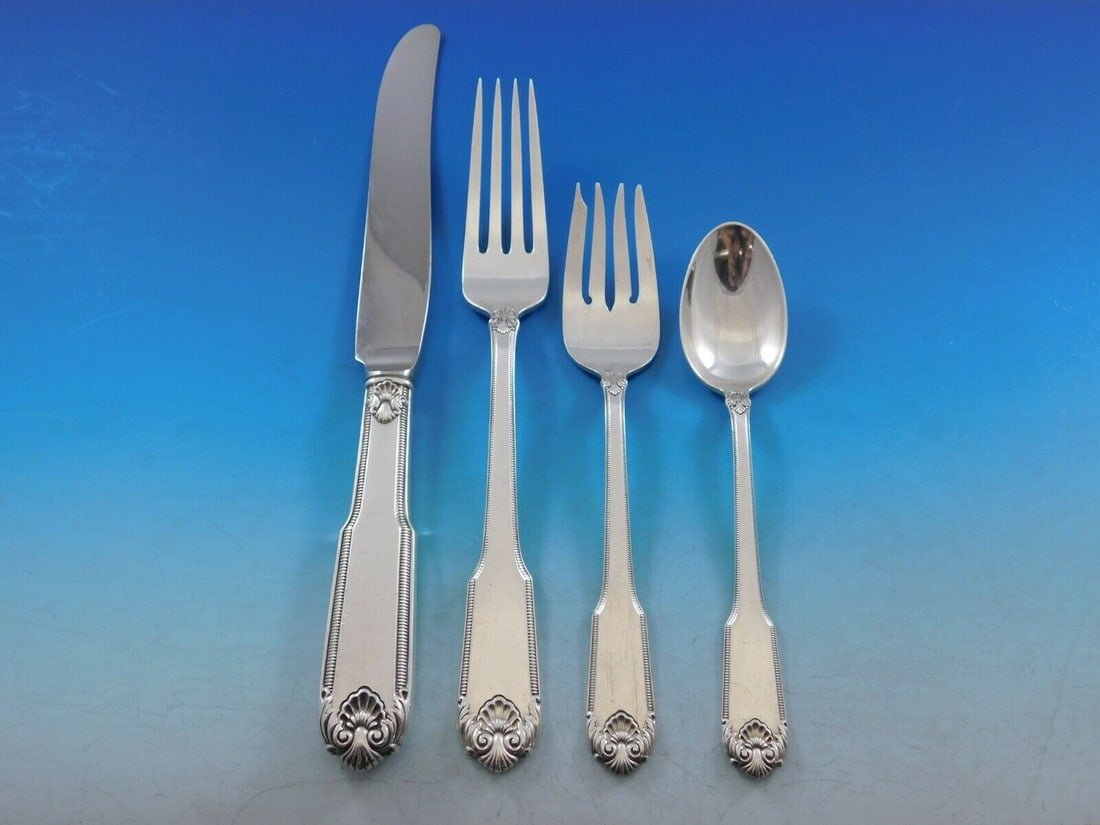 International Sterling Silver Whitehall 4-Piece Dinner Place Setting: International Sterling Silver Whitehall 4-Piece Dinner Place Setting Elevate your dining experience with the exquisite Whitehall by International Sterling Silver Dinner Size Place Setting. This elegan