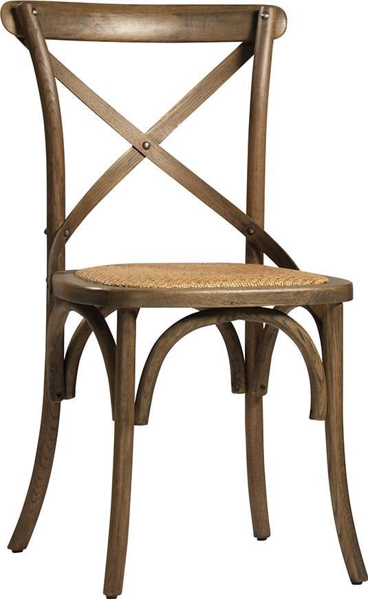 Gaston Dining Chair Oak Frame Grey Wash Rattan X-Back (1 of 1)