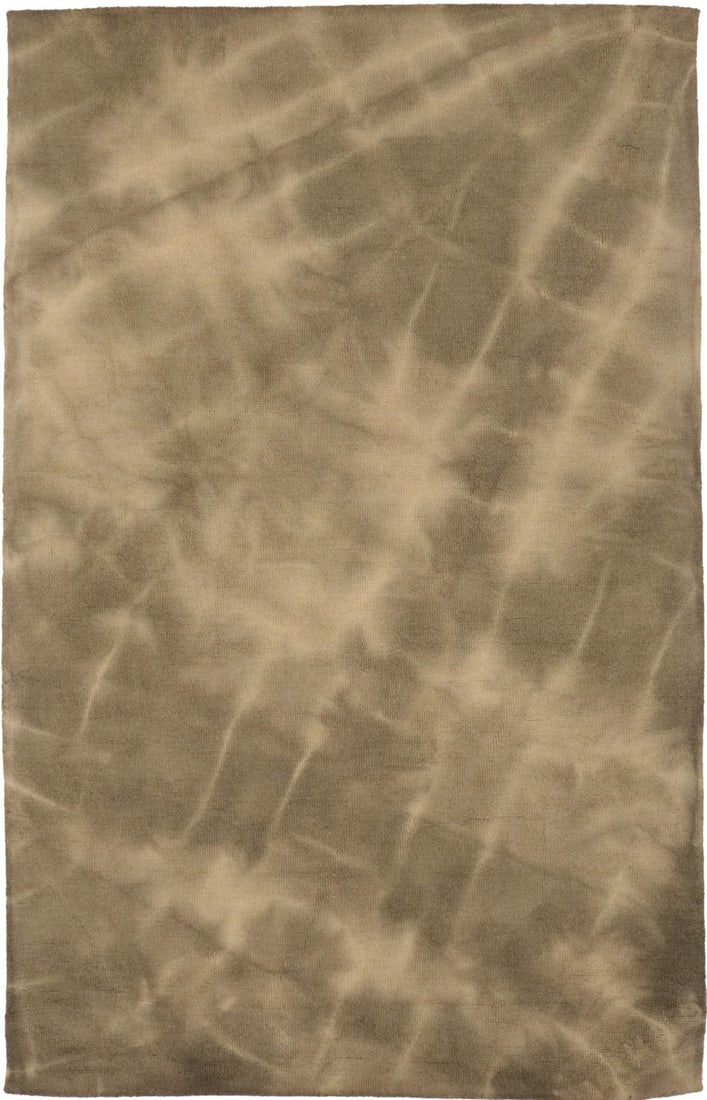 Modern 5x8 Wool Area Rug Hand-Tufted Abstract Brown Tie-Dye Pattern (1 of 15)