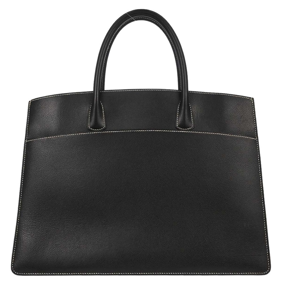 Hermes White Bus GM Black Lisse Leather Tote Bag (1 of 15)