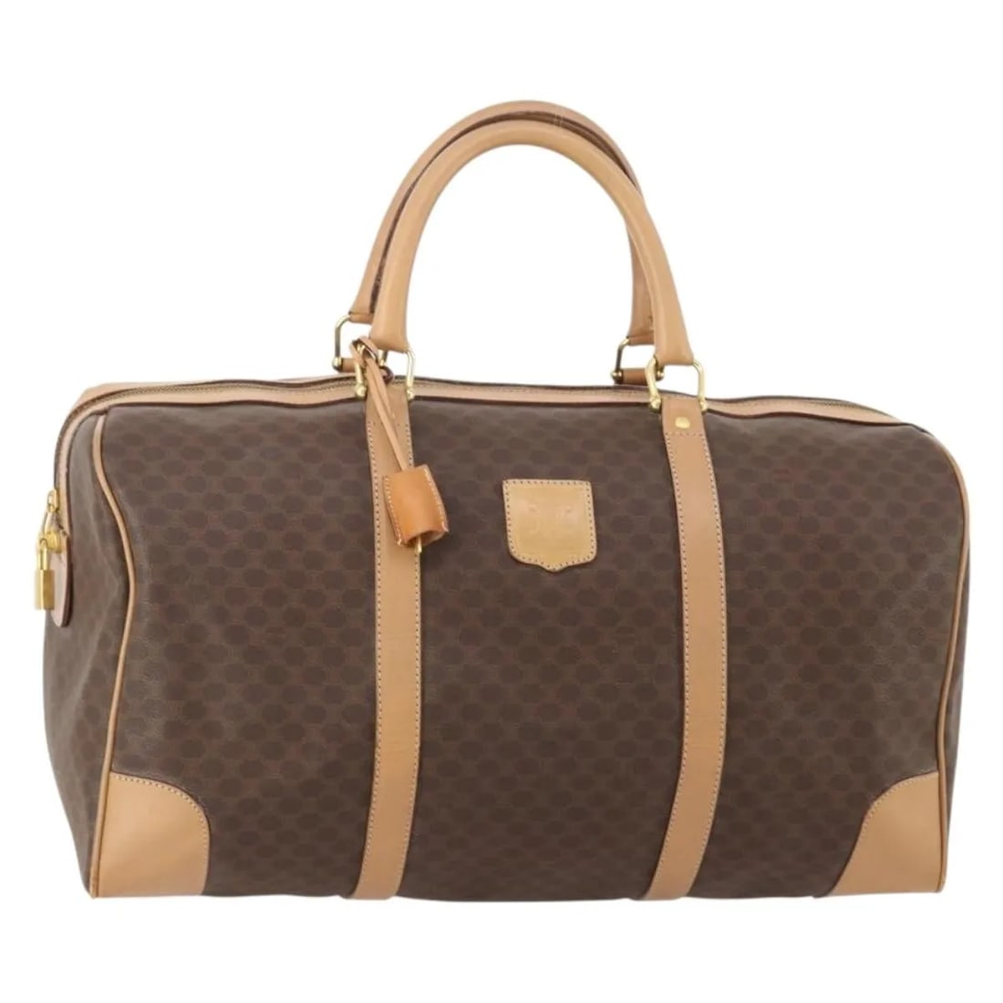 Celine Vintage Duffle Brown Canvas Bag Made in Italy: Celine Vintage Duffle Brown Canvas Bag Made in Italy Vintage Celine Duffle bag in brown canvas with a unisex design. This piece shows fair overall condition with visible wear, including shape loss and