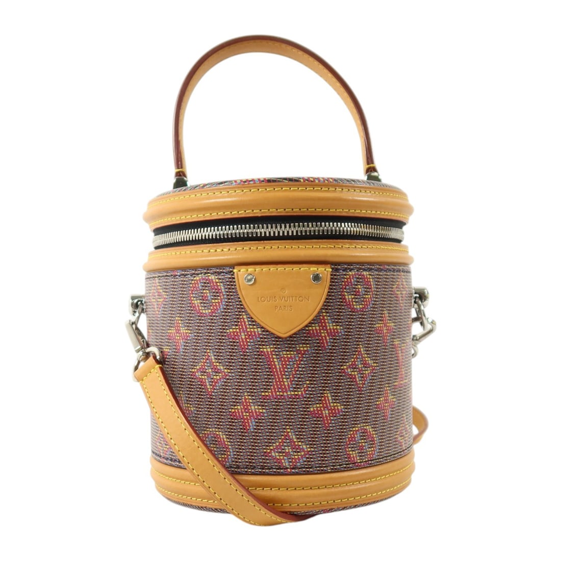 Louis Vuitton Monogram Pop Vanity Shoulder Bag Brown Red M55457: Louis Vuitton Monogram Pop Vanity Shoulder Bag Brown Red M55457 This Louis Vuitton SHW Vanity Bag is crafted from PVC coated canvas in the signature Monogram Pop pattern, featuring a brown and red col