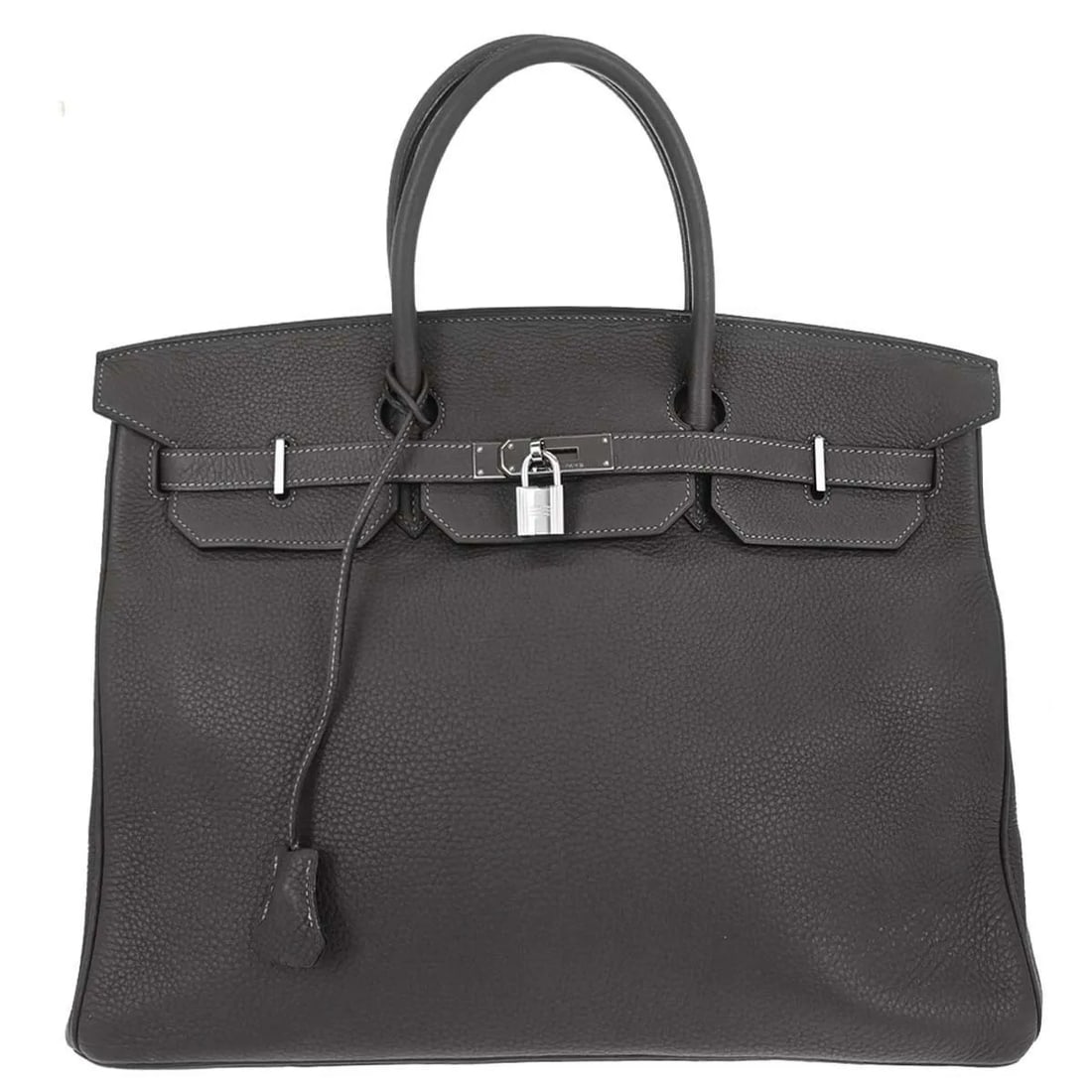 Hermes Birkin Gray Clemence Leather Tote Palladium Hardware (1 of 18)