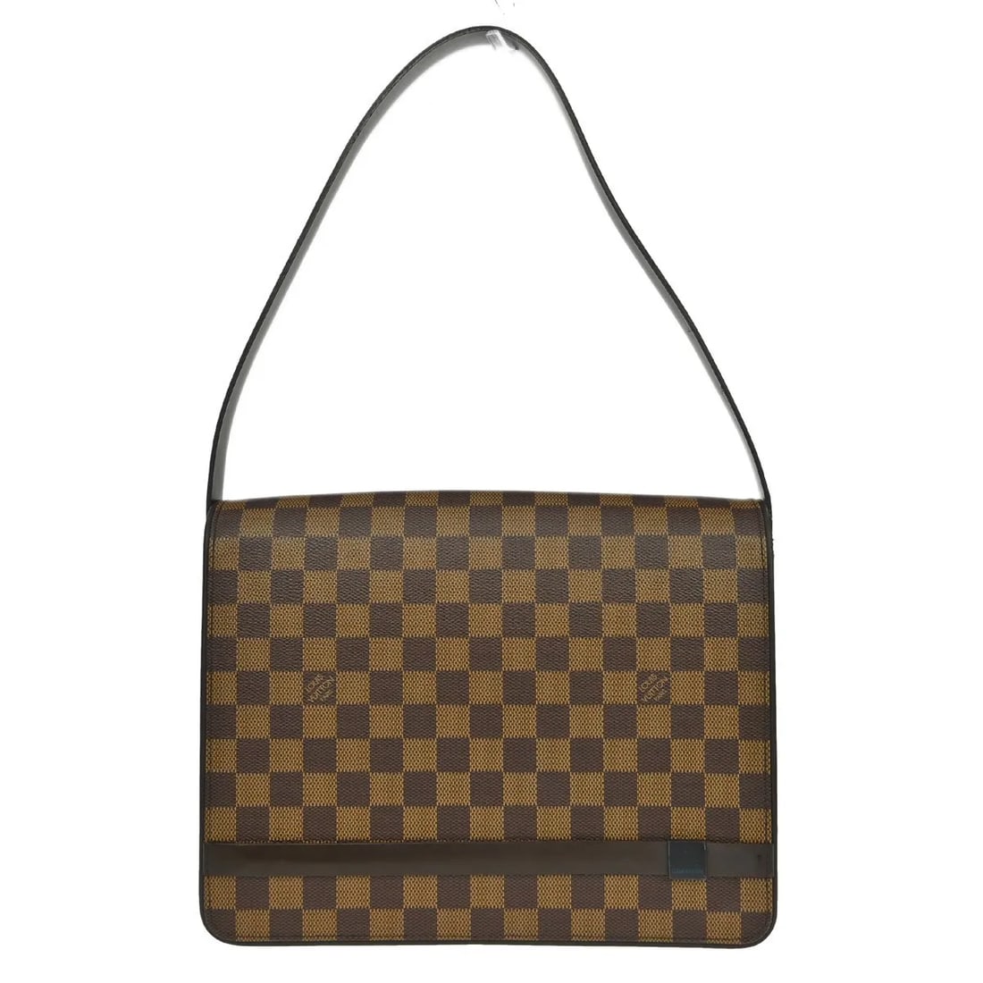 Louis Vuitton Tribeca Carre Brown Canvas Handbag: Louis Vuitton Tribeca Carre Brown Canvas Handbag Louis Vuitton Tribeca Carre in brown canvas. This women's handbag is made in France and is presented in good condition, with visible scuffs, dirt, and 