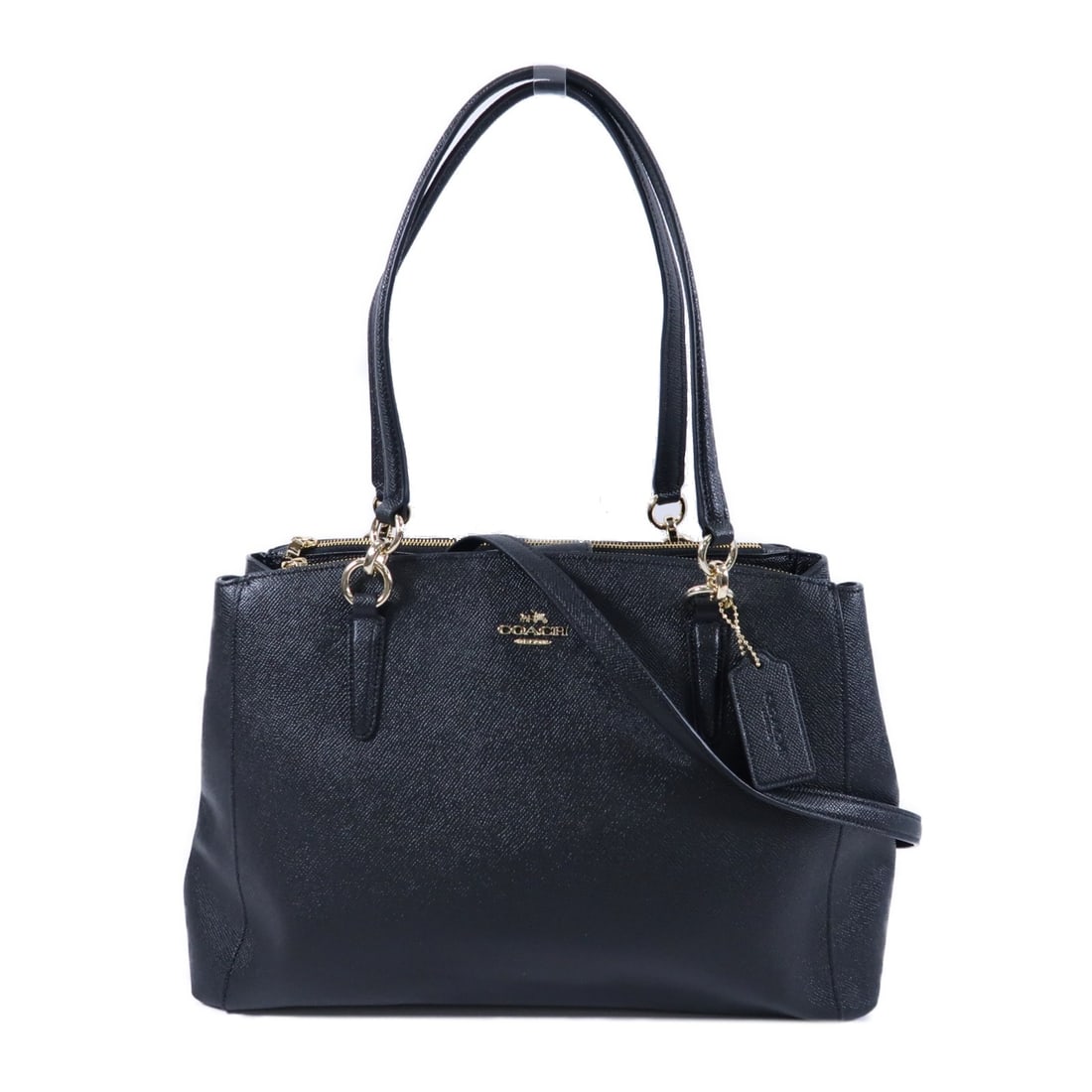 COACH F57525 Black Calfskin Shoulder Bag Gold Tone Hardware (1 of 13)