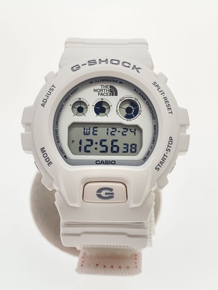 Casio G Shock DW 6900NS 7 White Men's Wristwatch: Casio G Shock DW 6900NS 7 White Men's Wristwatch This CASIO G-SHOCK DW-6900NS-7 men's wristwatch is a collaboration with Supreme and The North Face. The watch features a white case and band, and is de