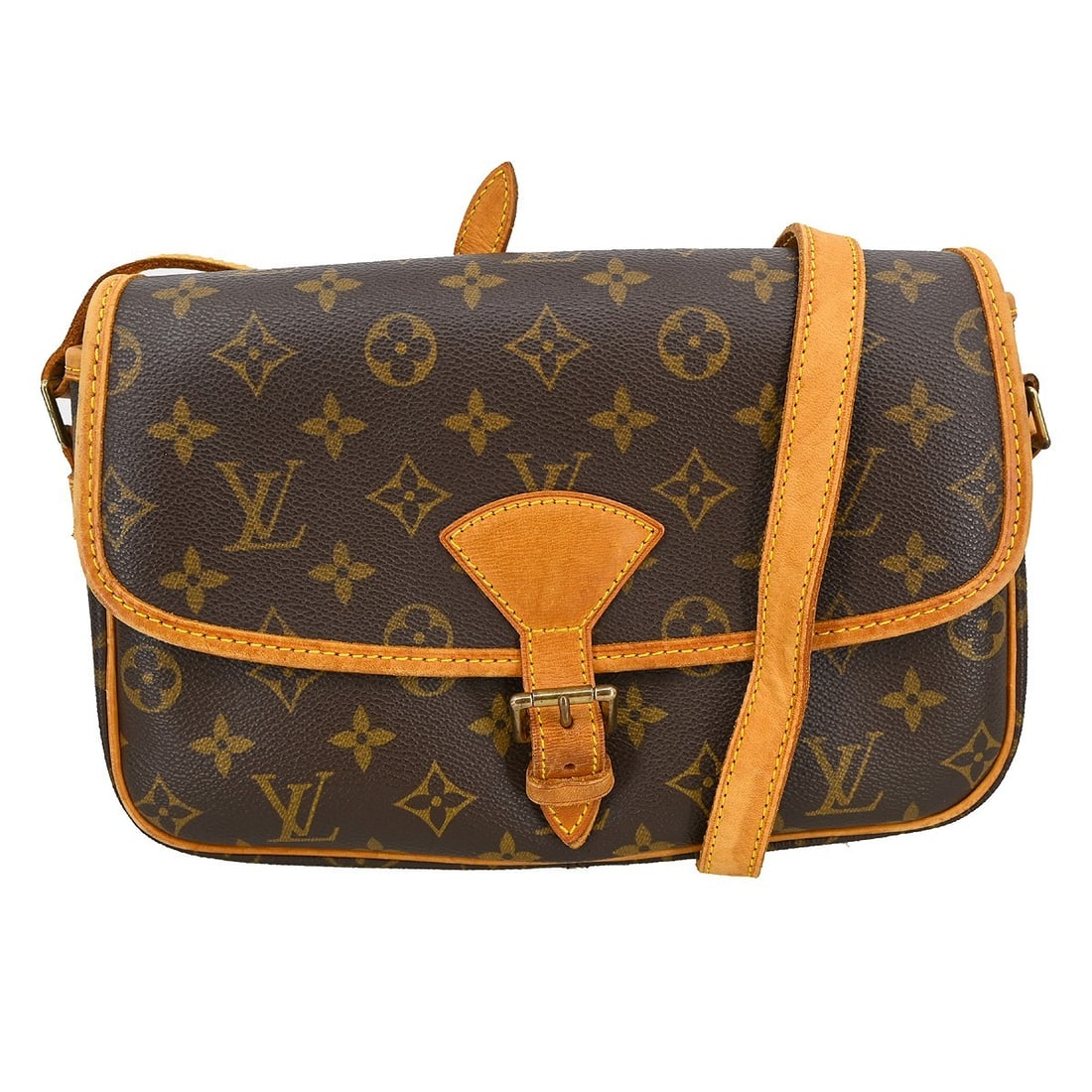 Louis Vuitton Sologne Monogram Crossbody Bag M42250 Brown: Louis Vuitton Sologne Monogram Crossbody Bag M42250 Brown Vintage Louis Vuitton Sologne shoulder bag in brown Monogram canvas with leather trim and a flap buckle closure. Designed as a women's crossbo