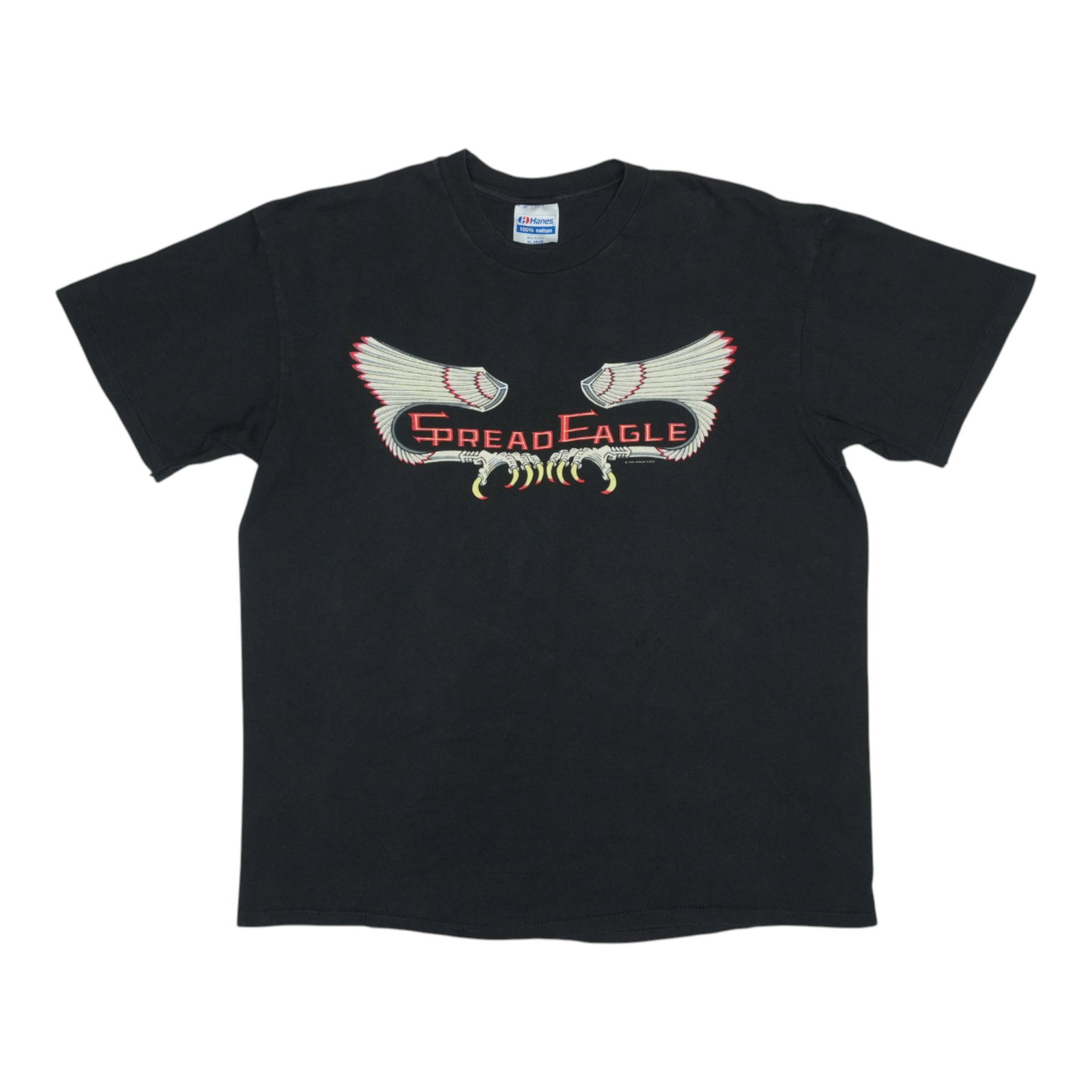 Vintage 1990s Spread Eagle Band Black Cotton Tour T-Shirt Extra Large (1 of 6)