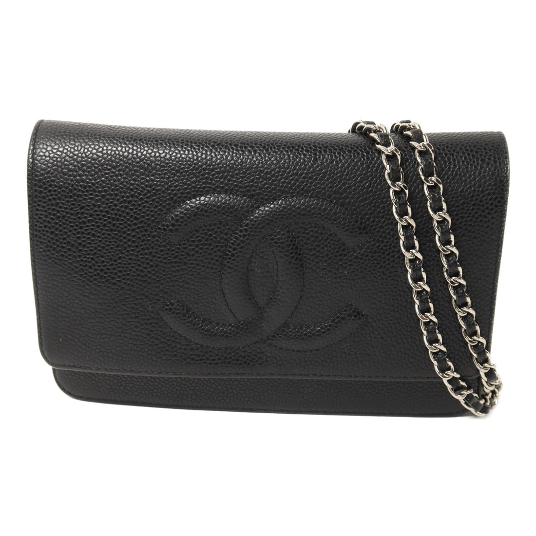 CHANEL Timeless CC Wallet On Chain Black Calfskin Shoulder Bag (1 of 18)