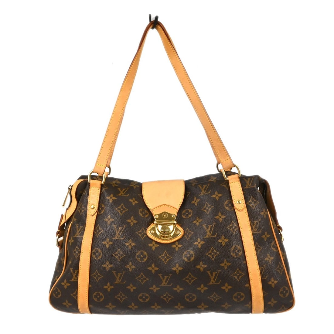 Louis Vuitton Stresa GM Monogram Canvas Shoulder Bag M51188: Louis Vuitton Stresa GM Monogram Canvas Shoulder Bag M51188 Vintage Louis Vuitton Stresa GM shoulder bag in brown Monogram canvas with leather trim and double handles. This large zip-top bag features 