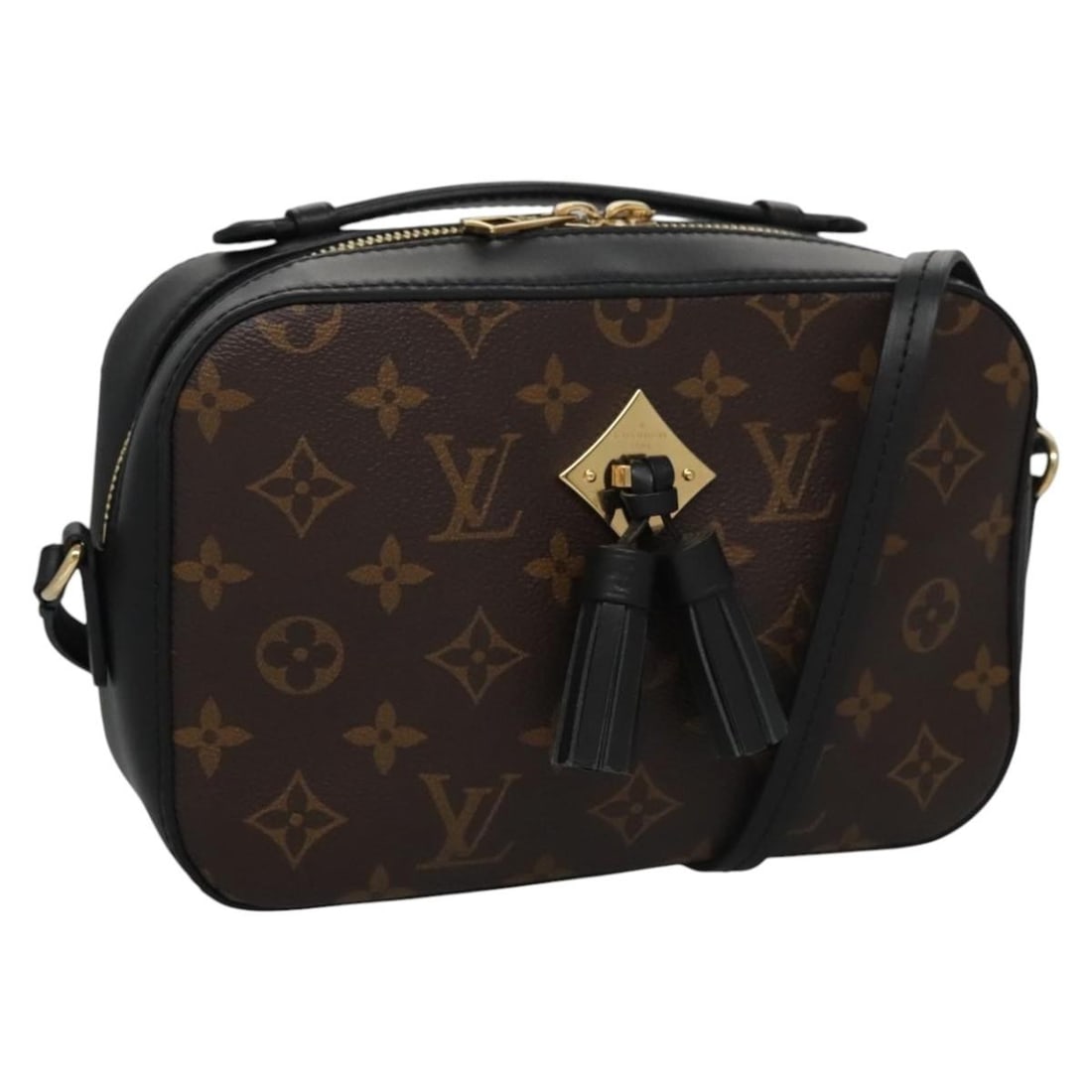 Louis Vuitton M43555 Saintonge Monogram Canvas Shoulder Bag Black: Louis Vuitton M43555 Saintonge Monogram Canvas Shoulder Bag Black Louis Vuitton Saintonge shoulder bag in Monogram canvas with black accents. Made in France, this women's bag includes a dust bag. The 