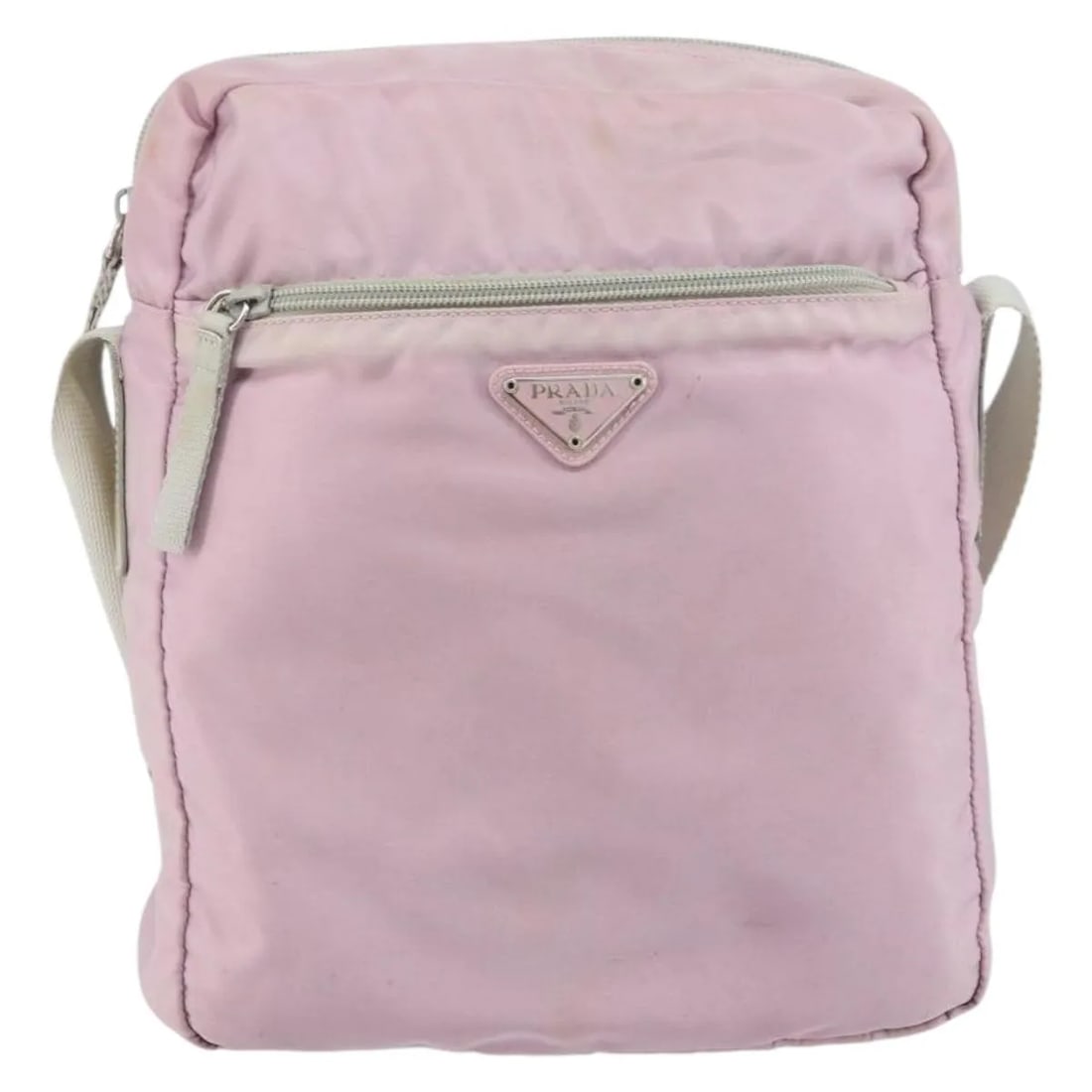 Prada Vintage Pink Nylon Shoulder Bag Made in Italy: Prada Vintage Pink Nylon Shoulder Bag Made in Italy This Prada Vintage Shoulder Bag is crafted from pink nylon and designed for women. The bag features a classic shoulder strap and is made in Italy. I