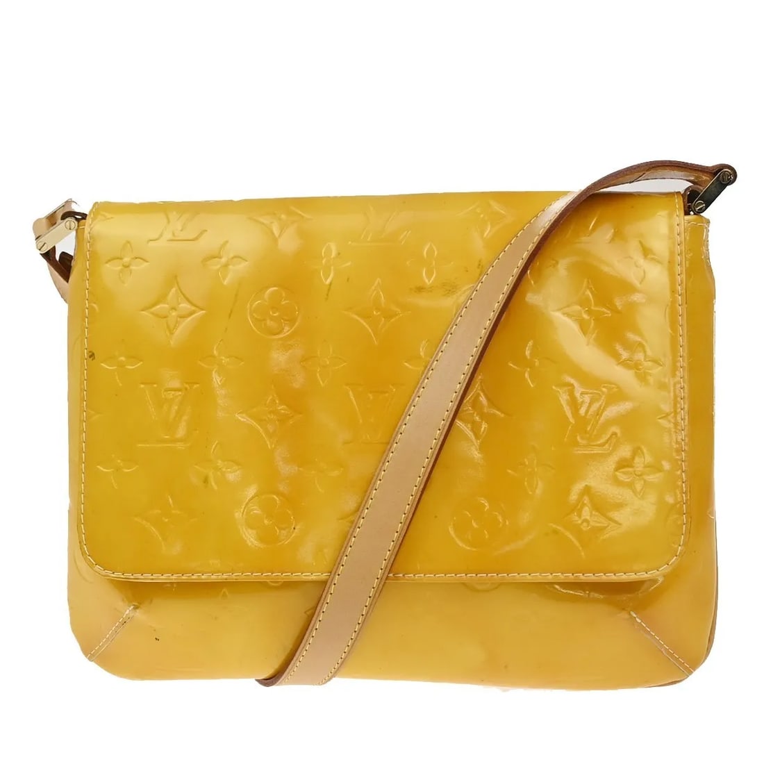 Louis Vuitton Monogram Vernis Thompson Street Yellow Patent Leather Handbag (1 of 15)