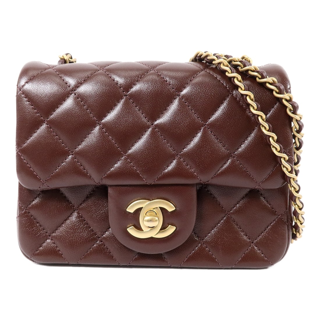 CHANEL Classic 17 CC 2 Way Shoulder Bag Brown Lambskin: CHANEL Classic 17 CC 2 Way Shoulder Bag Brown Lambskin Classic CHANEL CC 2-way shoulder bag in brown lambskin leather. This women's bag features a compact silhouette and is described in AB: Very Good 