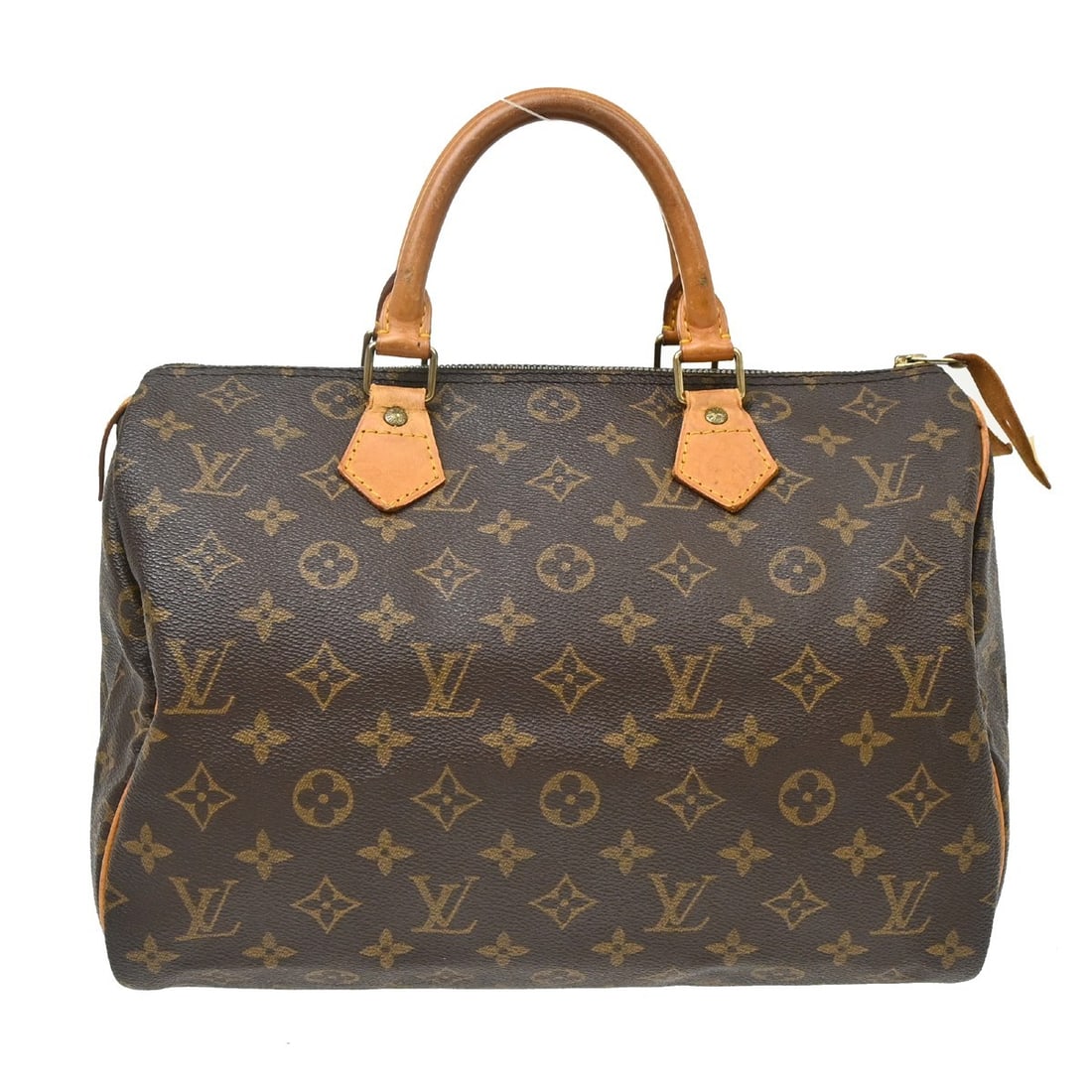 Louis Vuitton Speedy 30 Monogram Canvas Satchel M41526 France: Louis Vuitton Speedy 30 Monogram Canvas Satchel M41526 France Vintage Louis Vuitton Speedy 30 handbag in brown monogram canvas with leather double handles and a zip closure. This satchel-style top han