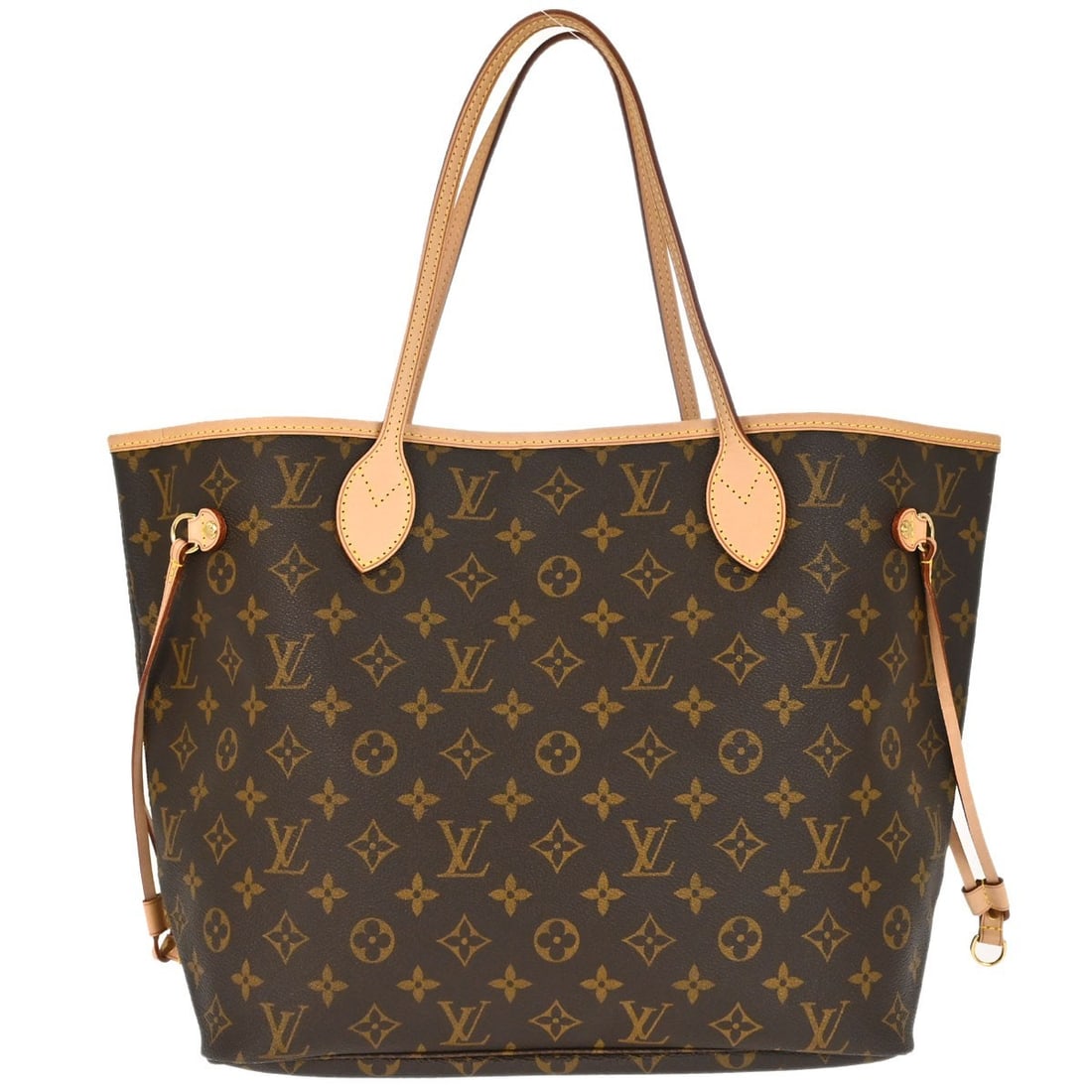 Louis Vuitton Neverfull MM Monogram Canvas Tote M40156 Brown: Louis Vuitton Neverfull MM Monogram Canvas Tote M40156 Brown Louis Vuitton Neverfull MM tote handbag in brown Monogram canvas with leather trim. This medium tote features double handles, a hook-and-lo