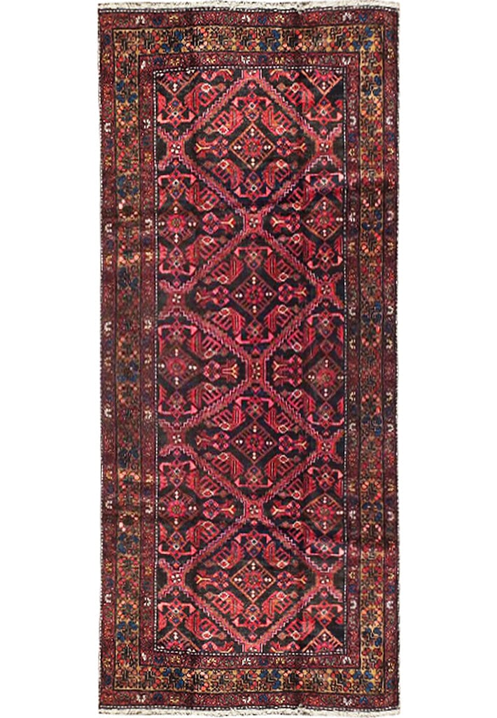 Wine Red Semi-Antique Bijar Persian Rug 5' x 9'6" Handwoven Wool (1 of 6)