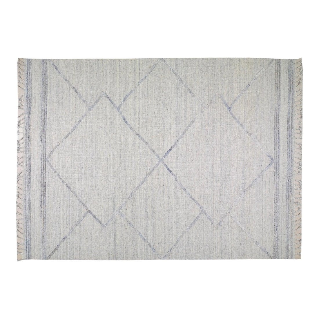 Large Wool Beni Ourain Moroccan Rug Gray Hand Knotted 10'X14': Large Wool Beni Ourain Moroccan Rug Gray Hand Knotted 10'X14' This Moroccan Beni Ourain rug from the 1990s is hand knotted from wool and features a soft texture with natural gray tones. Its contempora