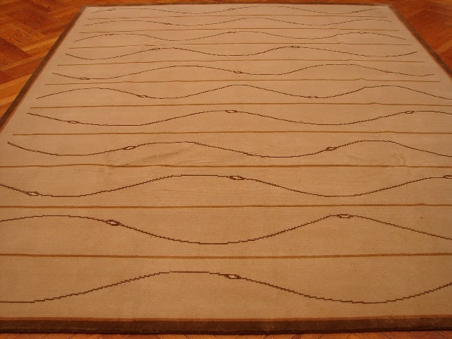 Handwoven Beige Nepalese 8 x 9.8 Area Rug Quality Wool (1 of 4)